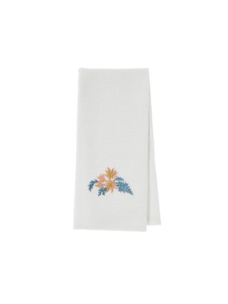 Flannel Flower Embroidered Tea Towel