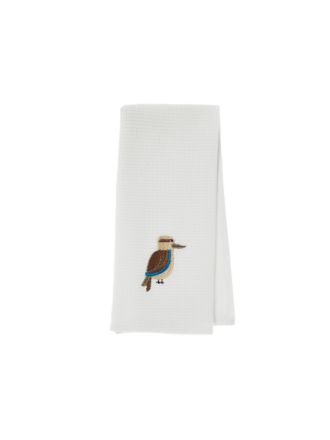 Kookaburra Embroidered Tea Towel