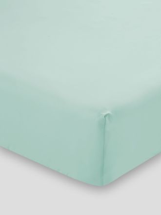 300TC Cotton Sateen Fitted Sheet 50cm - Mint