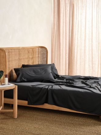 Nara Charcoal Bamboo Cotton 400TC Sheet Set