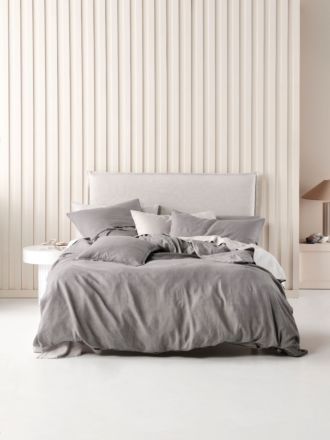 Nimes Ash Linen Quilt Cover Set
