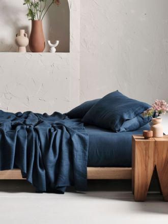 Pure Linen Navy Sheet Set