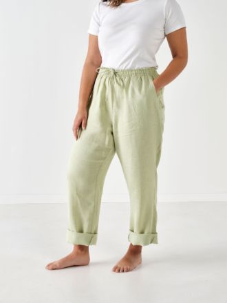 Nimes Wasabi Linen Pants