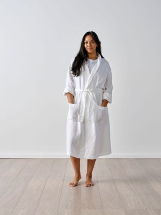 Nimes White Linen Robe