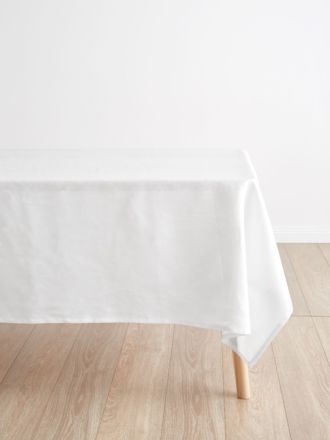 Nimes White Linen Tablecloth