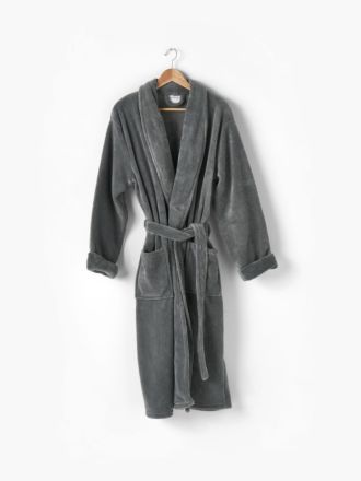 Plush Charcoal Robe