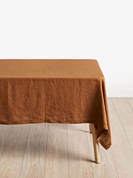 Nimes Cinnamon Linen Tablecloth