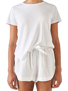 Nimes White Linen Shorts