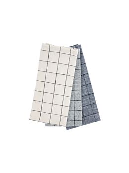Oxford Grid 3-Piece Tea Towel Set