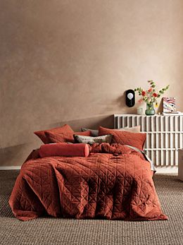 Heath Rust Quilt Cover Set