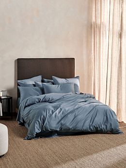 Nara Bluestone Bamboo Cotton Quilt Cover Set