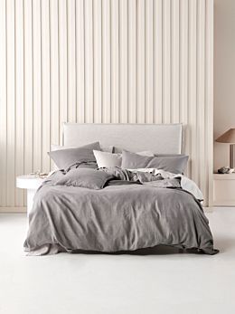 Nimes Ash Linen Quilt Cover Set