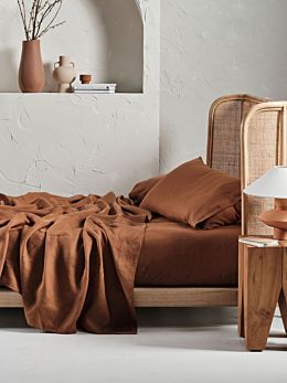 Pure Linen Cinnamon Sheet Set
