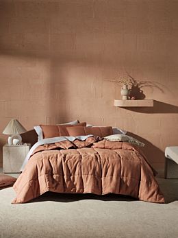 Nimes Clay Linen Coverlet