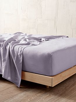 Nimes Lilac Linen Fitted Sheet 50cm