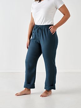 Nimes Navy Linen Pants