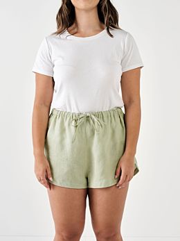 Nimes Wasabi Linen Shorts