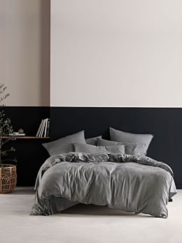 ReJeaneration Rialta Charcoal Quilt Cover Set