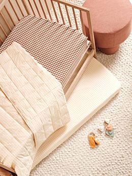 Springsteen Cinnamon-Peach 2-Piece Cot Fitted Sheet Set