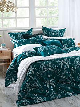 Jardin Teal Quilt Cover Set